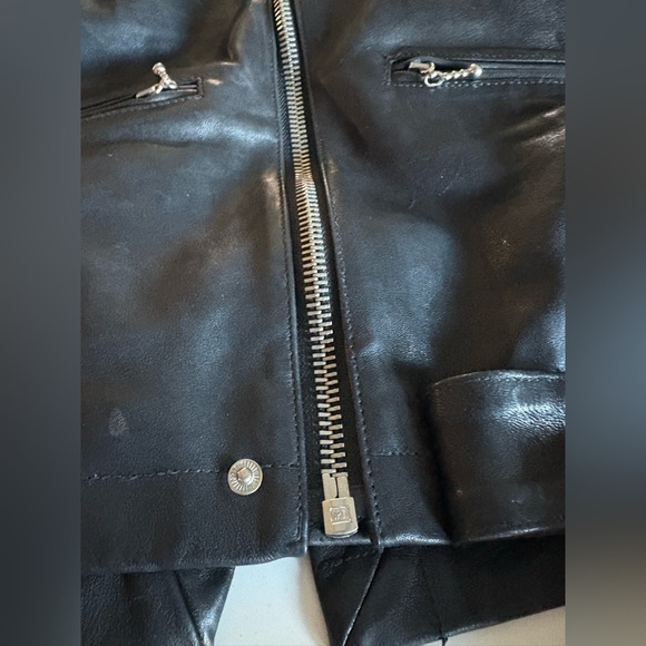 FRAME Black Lamb Leather Skirt with Zipper Detail - Picture 10 of 16